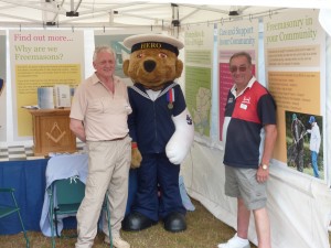 Help for Heroes mascot on the Freemasonry in the Community stand
